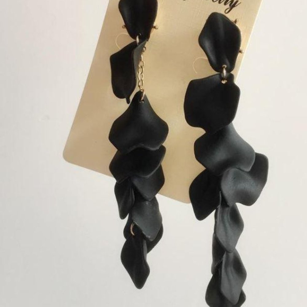 Boho Long Dangly Rose Petals Lightweight Earrings